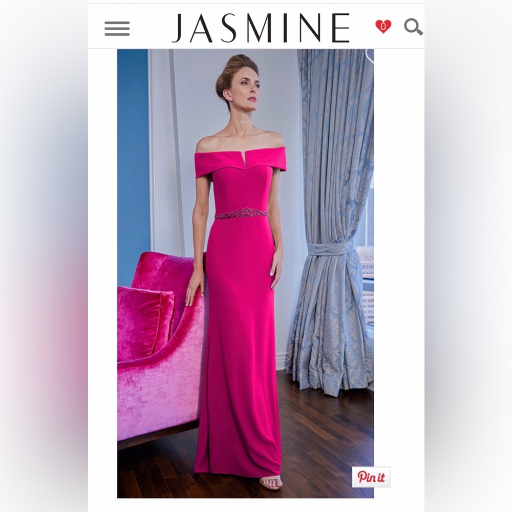 Jade Couture Pink Off Shoulder Gown - Size 8